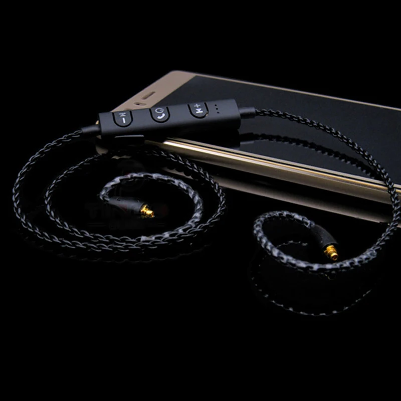 DIY MMCX Bluetooth адаптер кабель для Shure SE215 SE535 SE846 наушники гарнитура Замена провода с микрофоном для iPhone ios