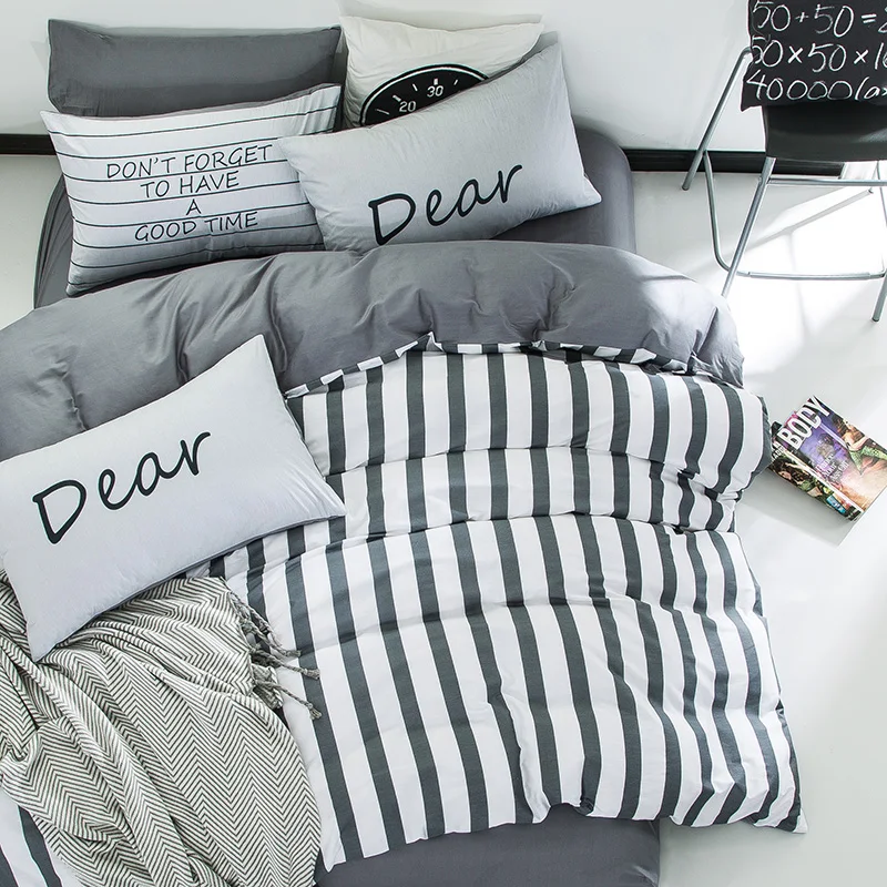 Modern Duvet Cover With Pillow Case Cotton Quilt Cover Bedding Set