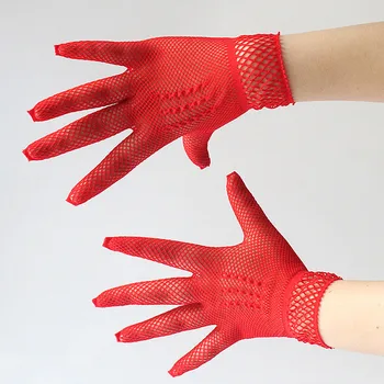 

gloves women Ladies Women Sexy high quality Short Fingerless Fishnet Lace Nylon Gloves guantes mujer 0.592 p2