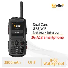 A18 IP68 Водонепроницаемый GPS WCDMA GSM смартфон Двойная карта Zello мобильный телефон UHF 400-470 PTT рация телефон 3800 мАч сенсорный экран