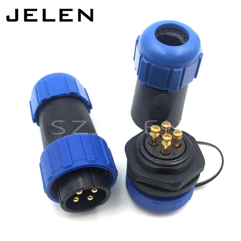 SP2110 No need to weld (connect by the metal screw) waterproof Connector 4pin plug and socket outdoor link wire connector | Обустройство