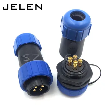 

SP2110, No need to weld (connect by the metal screw) waterproof Connector 4pin plug and socket , outdoor link wire connector