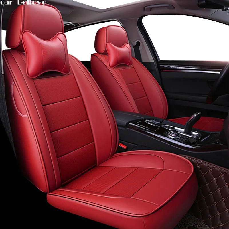 

Car Believe leather car seat cover For peugeot 206 407 508 308 301 3008 2017 205 106 307 207 car accessories seat covers