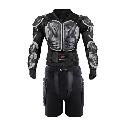 WOSAWE мотоциклетная броня для всего тела, мотоциклетная Защитная броня, мотоциклетная Защитная броня для мотокросса, для горных гонок, защита на грудь, защита на спине - Цвет: gray jacket shorts