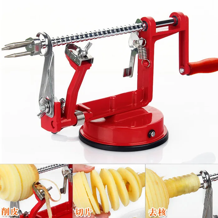 Comprar Máquina creativa 3 en 1 de acero de la manzana de la fruta pelador de acero inoxidable Corer Slinky cortador de la barra de cocina casera