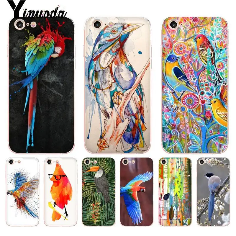 

Yinuoda For iphone 7 6 X Case Birds on the Tree Flying Coque Shell Phone Case for iPhone 8 7 6 6S Plus X 5 5S SE 5C XS XR Cover
