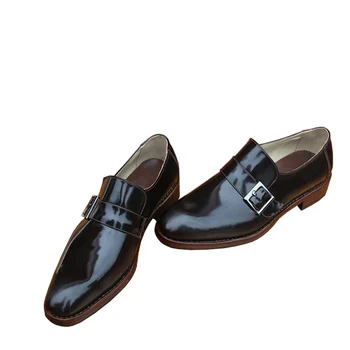 

Sipriks Mens Slip On Dress Shoes With Buckle Strap Leather Sole Social Shoes For Male Spanish Leather Shoes Elegant Flat Wedding