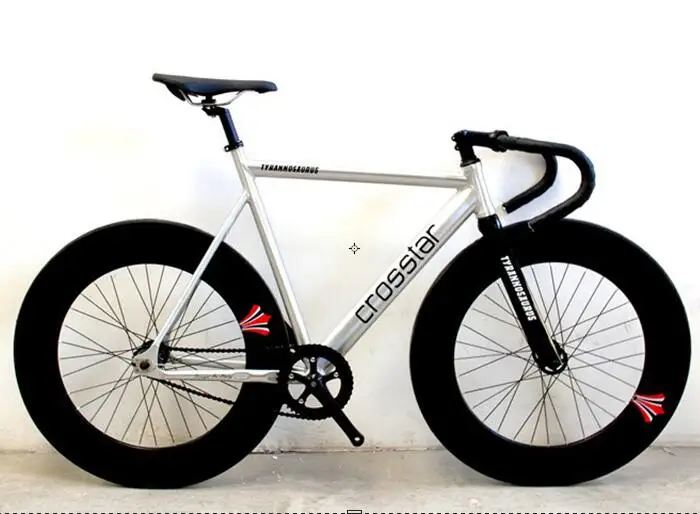 Фиксированная Шестерня велосипеда Fixie рама 53 см 55 см 58 см DIY 700C алюминиевый сплав велосипед трек велосипед 70 мм сплав колеса велосипед - Цвет: sliver