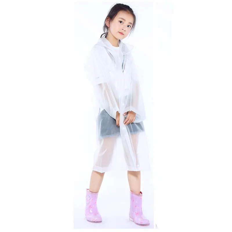 Children's raincoat 1PC Portable Reusable Raincoats Children Rain Ponchos For 6-12 Years Old #4J03 (14)