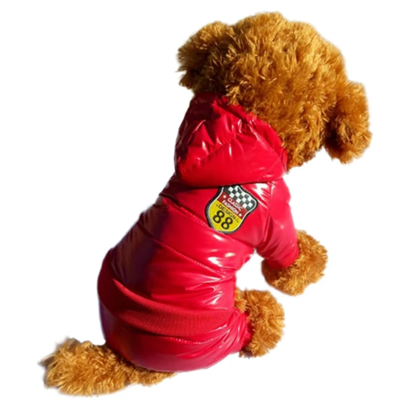 

Winter Warm Down Jacket Pet Dogs Costume Puppy Light-weight Four Legs Hoodie Coat