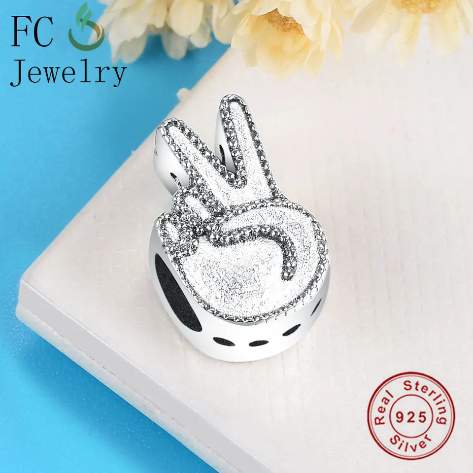 Argent Sterling Perle Européenne Manchette Starter Bracelet Breloque amovible fin FZ