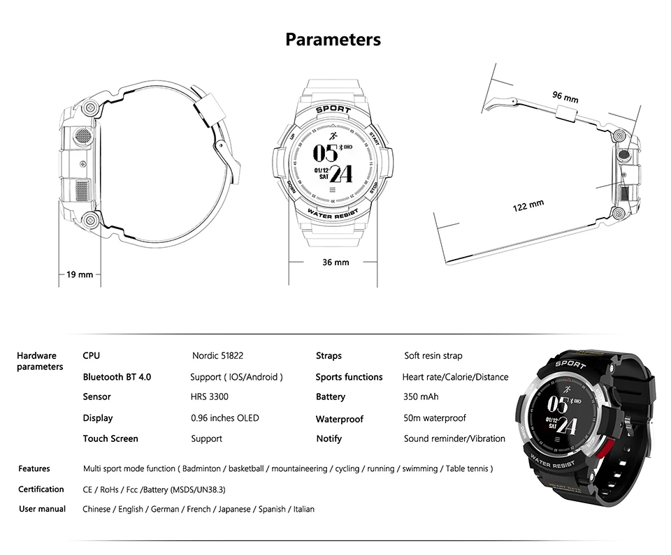 Умные часы TimeOwner F6, IP68, водонепроницаемые, пульсометр, умные часы, секундомер, мульти спортивный режим для Apple, Android, смартфон