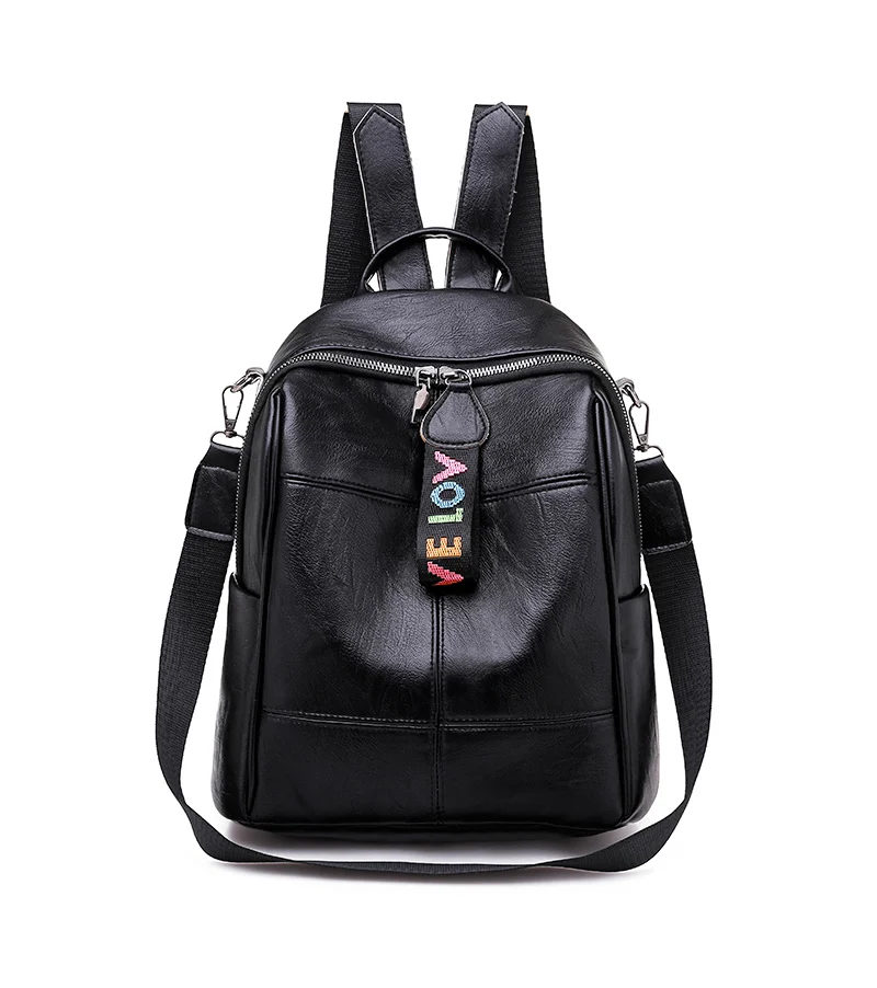 Модный мягкий кожаный рюкзак для женщин, многоцелевой большой рюкзак для мужчин и девочек, школьные сумки для путешествий, рюкзак mochila, черный, XA277H