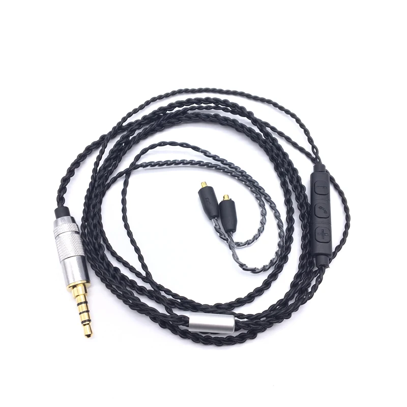 DIY SE215 Hi-Fi гарнитура MMCX Обновление кабель для Shure SE215 SE535 SE846 наушники шнур наушников с микрофоном для iphone huawei ксиоми