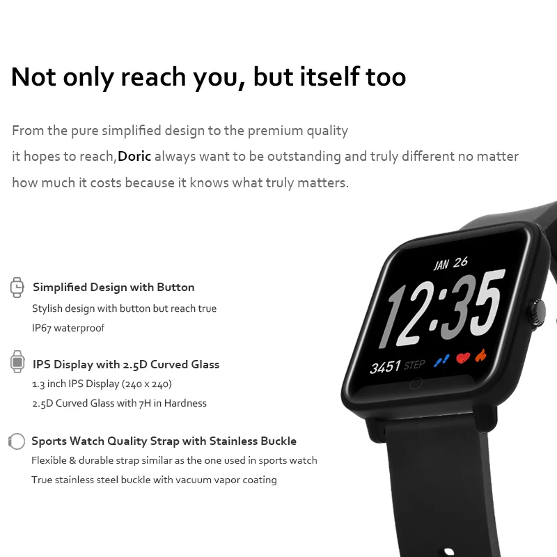 Fitness Activity Tracker Heart Rate Monitor Smart Band Bracelet Bluetooth Sport Clock for Men Woman Smart watch