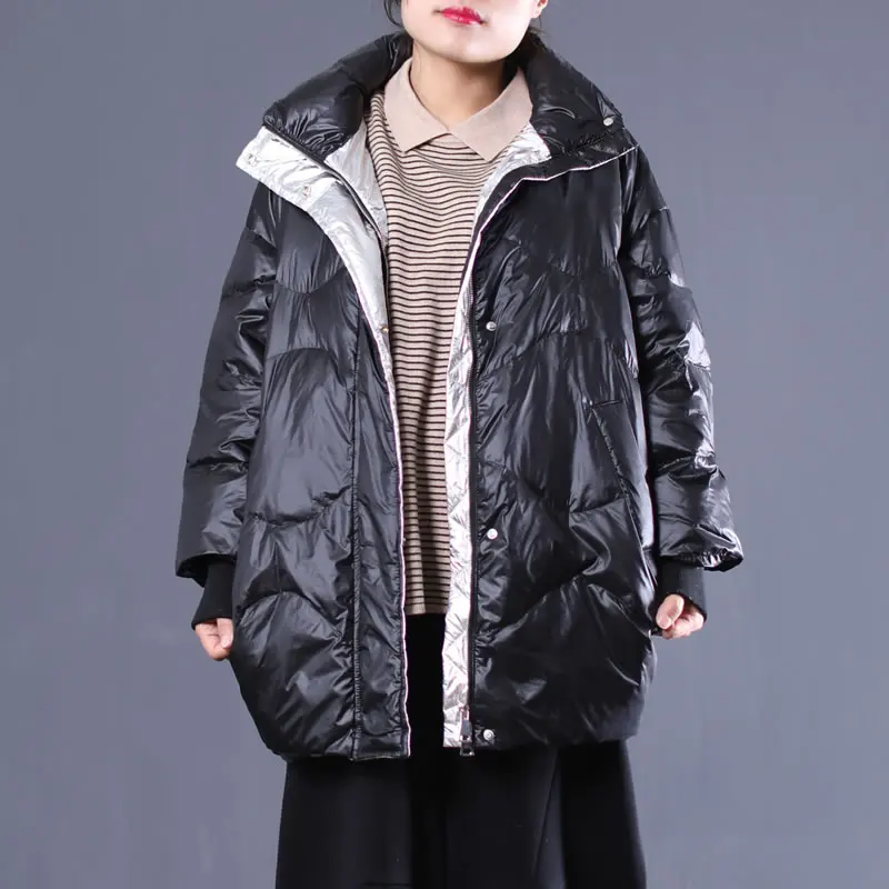 Le Manteau Lâche Lyh2410 Plein Corée Vers Duvet De hg blue Femelle Nouveau Paquet Solide Lyh2410 Canard Bas Manches 2018 Black Couleur Hiver Blanc Femmes Mode wg7xFvqOHx