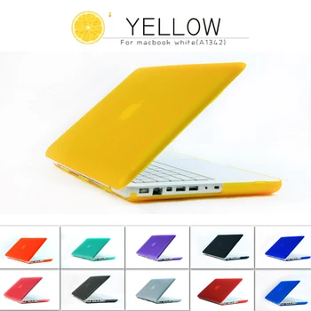 

New Rubberized Frosted Matte Cover Case Sleeve For Apple Macbook White MC516 MC207 A1342 Laptop Bag Free Keyboard Cover