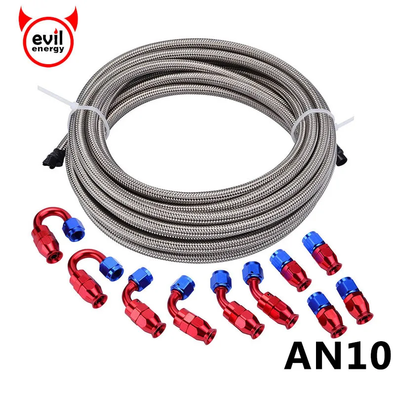 Evil energy 5 М AN10 Плетеный фторопластовый шланг и 0 + 45 90 180 градусов многоразовый PTFE