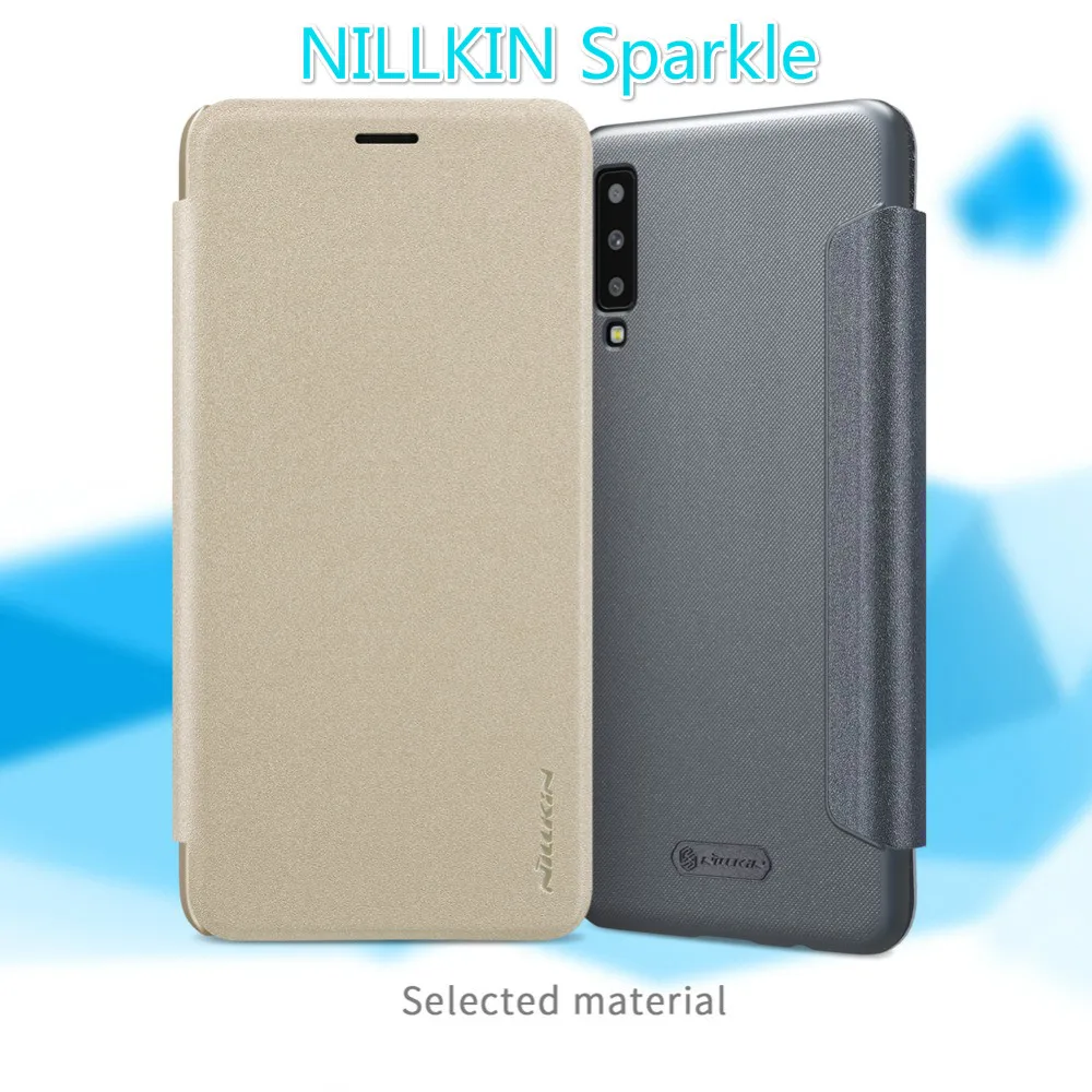 

6.0'' A7 2018 A750 Cover Original Nillkin Sparkle PU Flip Leather Smart Case for Samsung Galaxy A7 (2018) Phone Funda Capa Cases