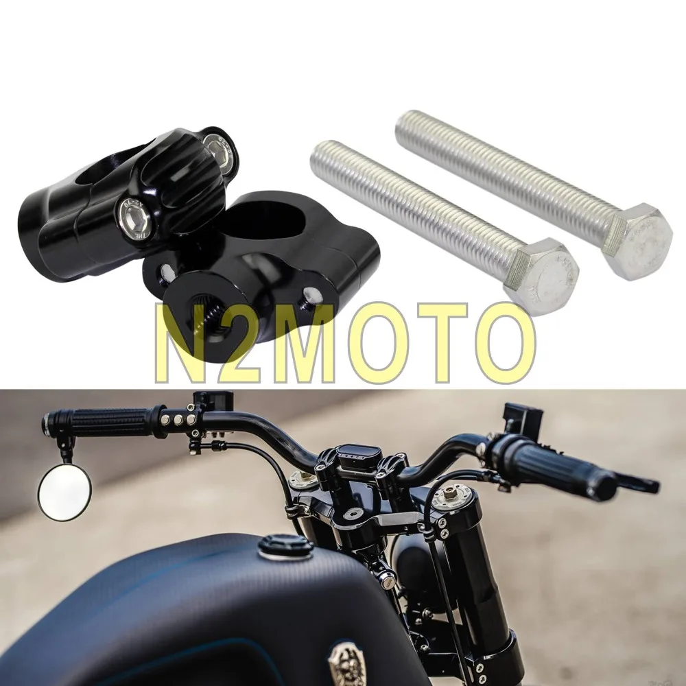 Rough Crafts 1" Handlebar Riser 25.4mm Black Aluminum Universal For