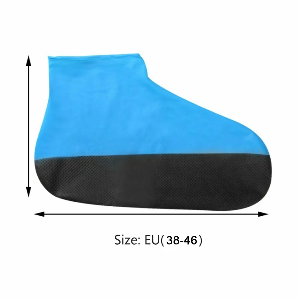 1Pair Outdoor Waterproof Emulsion Anti Rain Foot Wear Protective Shoe Cover Thick Sole Travel Accessories Elastic Cycling