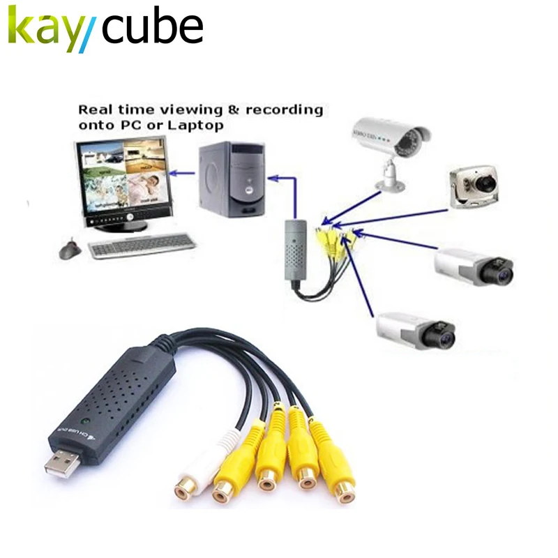 4 канальная USB Карта видеозахвата DVR для монитор камеры CCTV DVD Usb плата Dvr VHS