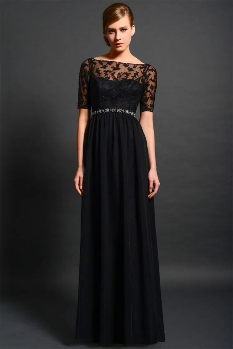 H007 Lace Elegant Black Mother of the Bride Dresses Plus ...