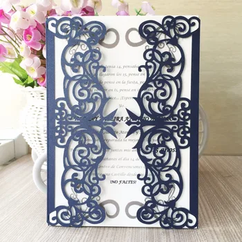 

50pcs/lot New Exquisite Beautiful paty wedding Birthday invitation cards Adult Ceremony celebration invitaiton blessing card