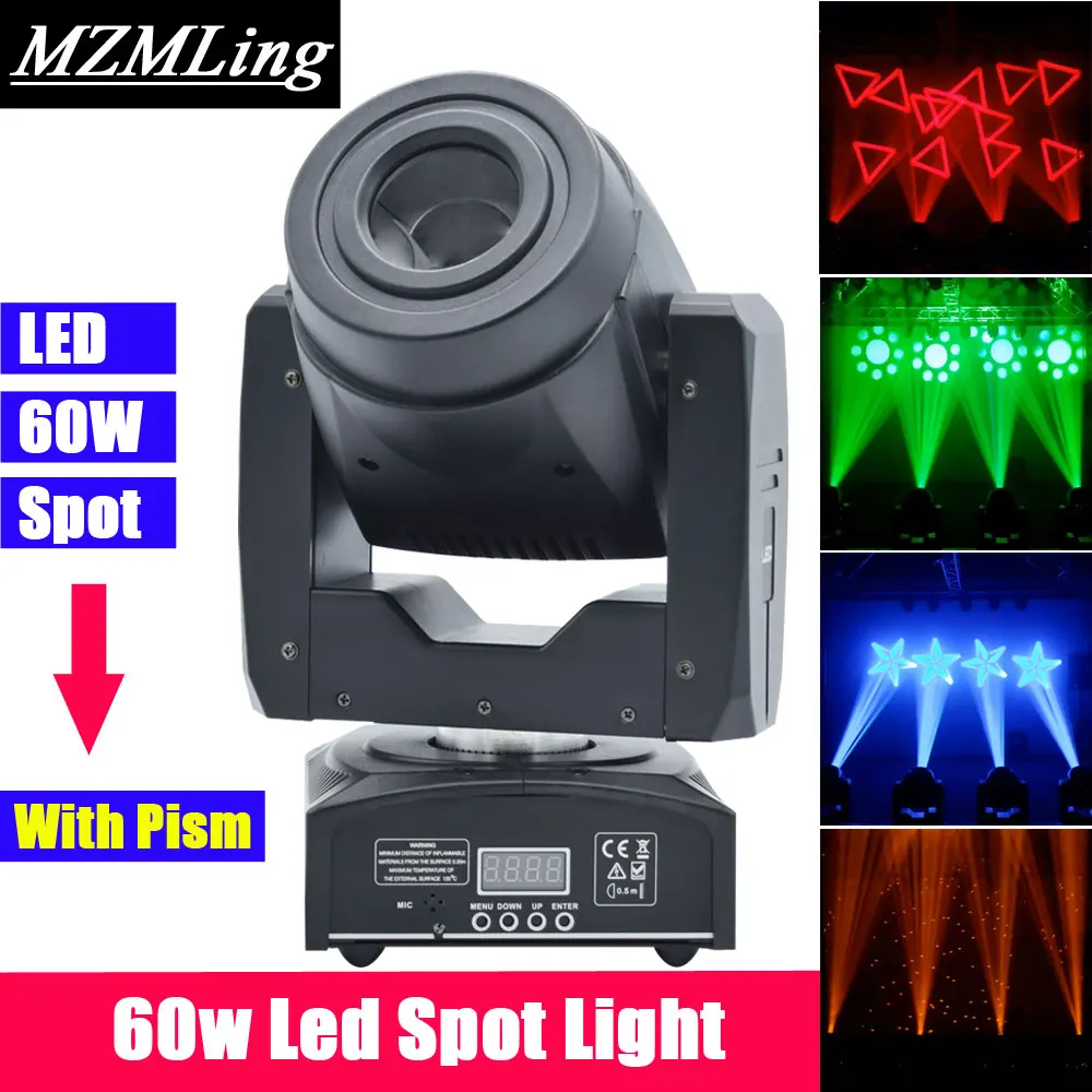 

60w Led Spot Light With Prism DMX512 Moving Head Light Professional DJ /Bar /Party /Show /Stage Light LED Stage Machine