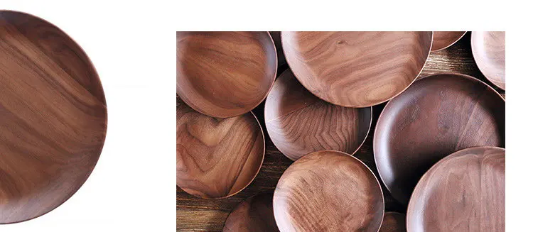 Японский стиль Zakka деревянная посуда из ореха тарелки Деревянные маленькие/средние деревянные фруктовые десертные тарелки креативные декоративные тарелки