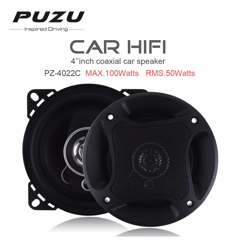 

PUZU 2pcs 4 Inch car audio speaker 100W 3 Way Car Coaxial Speaker Horn Auto sound Automobile motorcycle music speakers for car