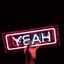 Custom Made Acrylic Box Neon Sign Tube Light Real Glass Tube Handcraft Lighting For KTV Pub Bar Store Light US Plug AC220V 110V