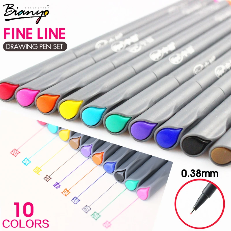 

Bianyo 10Colors Fineliner Sketch Markers Set For School Student Painting Manga Marker Pen Stationery Write Sketch Art Supplies