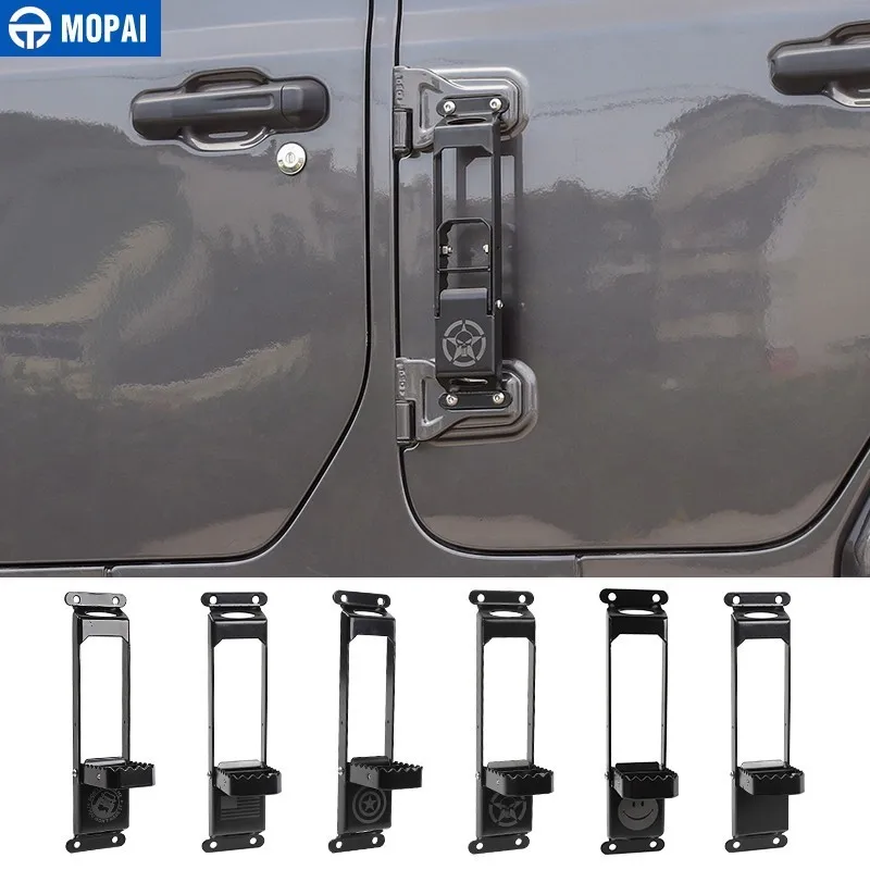 

MOPAI Car Door Steps Climbing Kit Foot Plate Door Hinge Foot Rest Pedal Peg for Jeep Wrangler JK JL 2007-2019+ Car Accessories