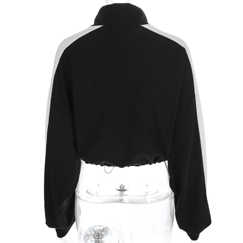 Пот Femme Высокая безрукавка с принтом для женщин толстовки с капюшоном хлопковый спортивный костюм Зима полосатые пальто укороченный толстовка женская одежда Harajuku