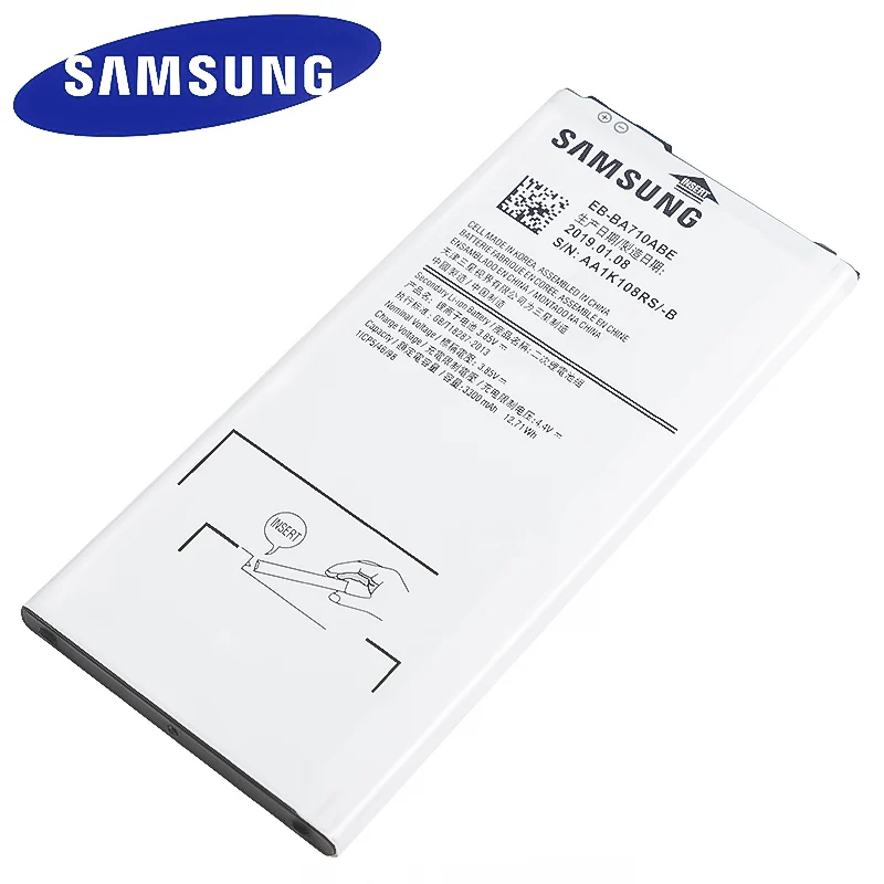 Оригинальный аккумулятор Samsung для Galaxy A7 2016 Edition A710 A710F A7100 A710M A710Y 3300 мАч стандартная