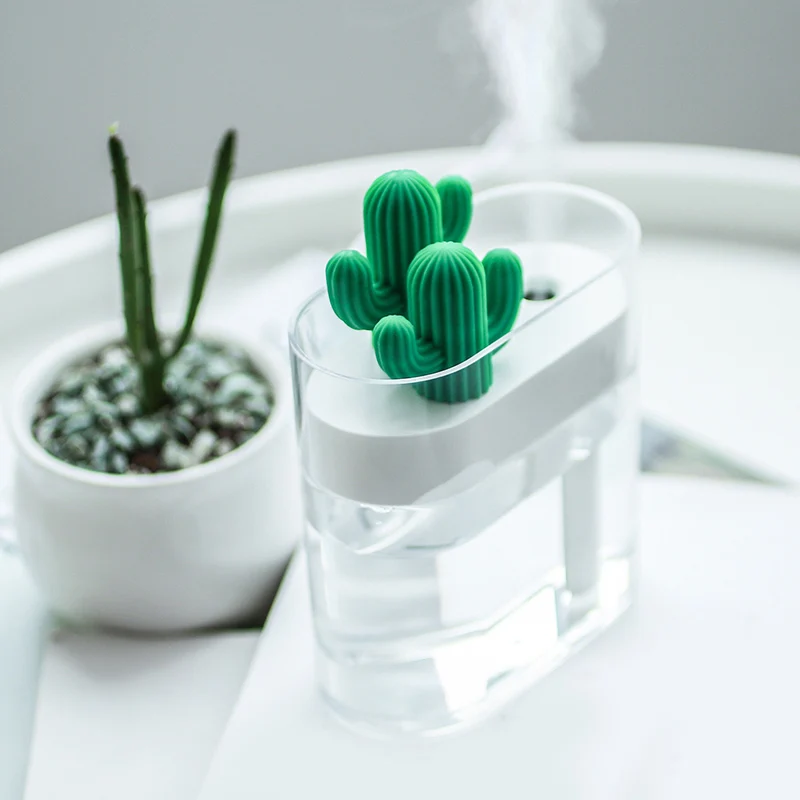 

160ML Cactus Ultrasonic Air Humidifier USB Essential Oil Diffuser Car Purifier Aroma Diffusor Anion Mist Maker for Home Office