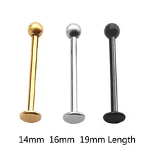 Цельнокроеное платье 16G Нержавеющая сталь 12 мм 14 мм 16 мм 19 мм кольца улыбающегося козелка серьги торцовое кольцо, бижутерия для пирсинга