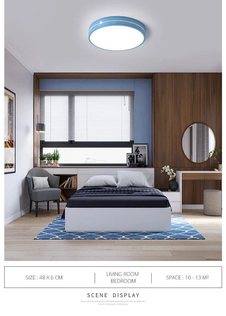 Светодиодный потолочный светильник в помещении, набор ламп, круглый цвет, яркий Пульт дистанционного управления, минималистичный дизайн, украшение дома