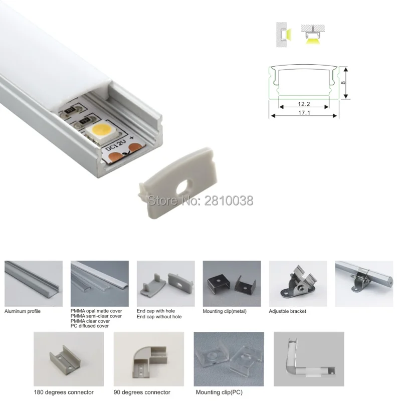10X2 м наборы/Лот 12 мм u-образный алюминиевый светодиодный экструзионный профиль и анодированная Серебряная линия покрытия светодиодный канал для настенного потолка