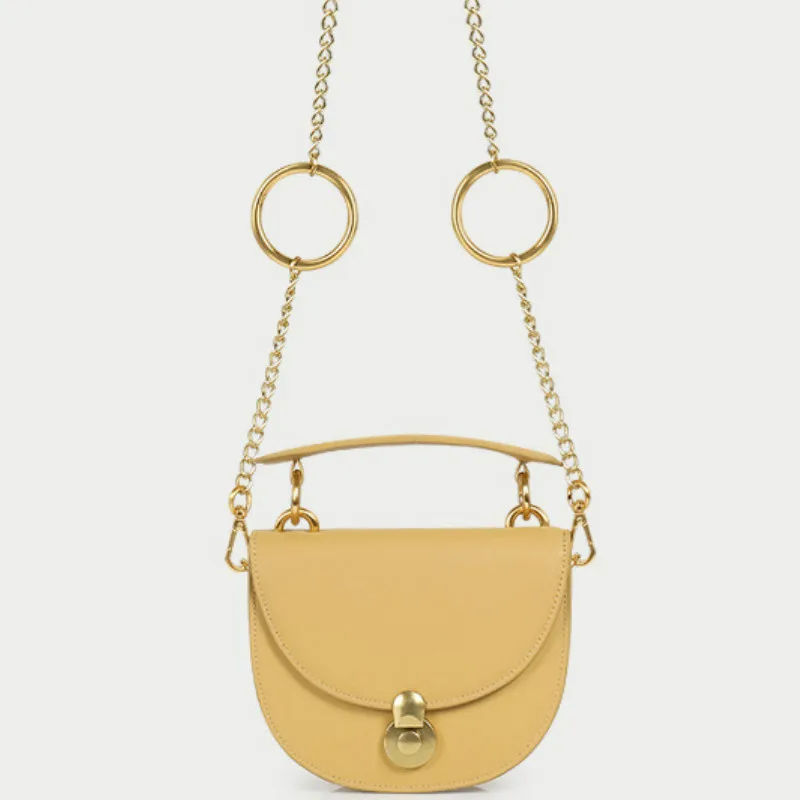 

Design genuine Leather Women Bag Solid Color Chain Handbag Saddle Bag Fashion Shoulder Bag Messenger Bag Purses and Handbags