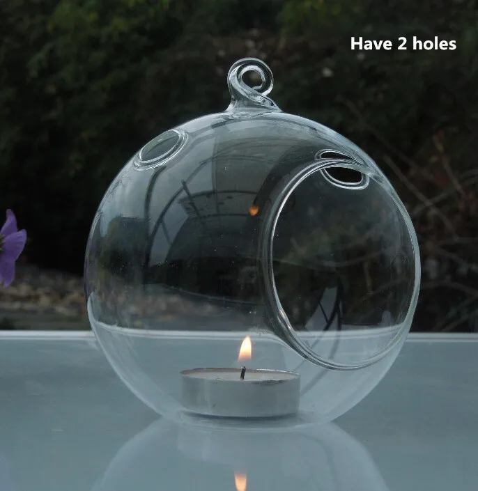 4pcs/set 4" glass globe candle holder,hanging tealight holder for