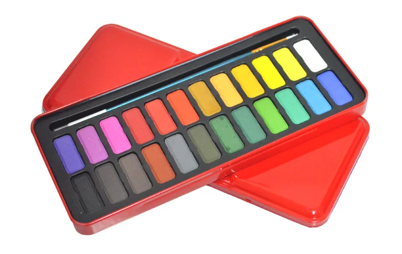 

Solid Water Color 24 colors watercolor set with brush,good partner of watercolor pen
