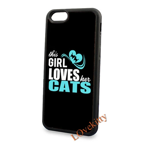 Классная Девчонка Любит Ее Кошки моды аргументы за крышки iphone 4 4s 5 5S 5c SE 6 s Плюс S