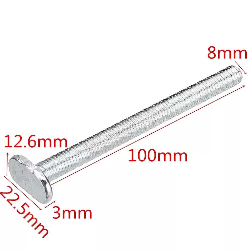 M8x100mm t-гайка раздвижные винты для направляющая для резки t-слот деревообрабатывающий инструмент