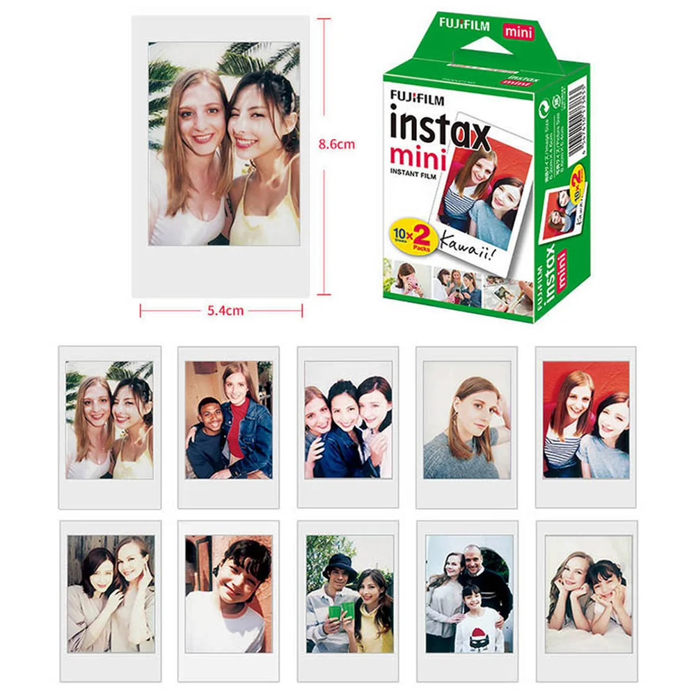 100 листов Fujifilm Instax Mini белая краевая пленка мгновенная фотобумага для 8 9 7s 70 25 50s 90 SP