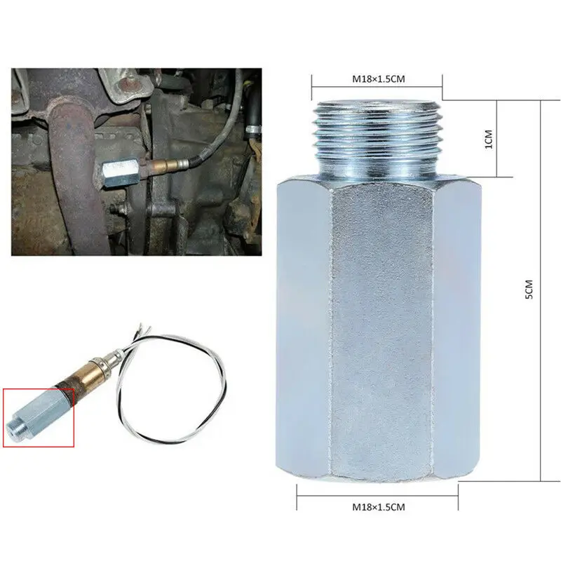 

M18 1.5 O2 Lambda Oxygen Sensor Bung Adapter Extender Spacer Silver Exquisite