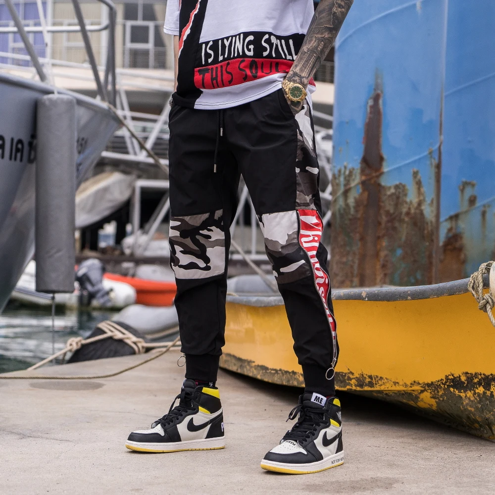 Ботильоны-длина Повседневное камуфляжные штаны мальчиков Летняя мода джоггеры с камуфляжным принтом Для мужчин хип-хоп Slim Fit Harajuku брюки-карго уличная
