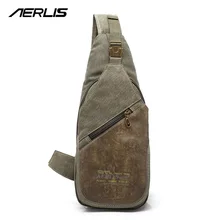 Aerlis брендовые Дизайнерские мужские нагрудные сумки, повседневные военные сумки-мессенджеры через плечо, мужские холщовые Роскошные однотонные сумки на молнии 4226