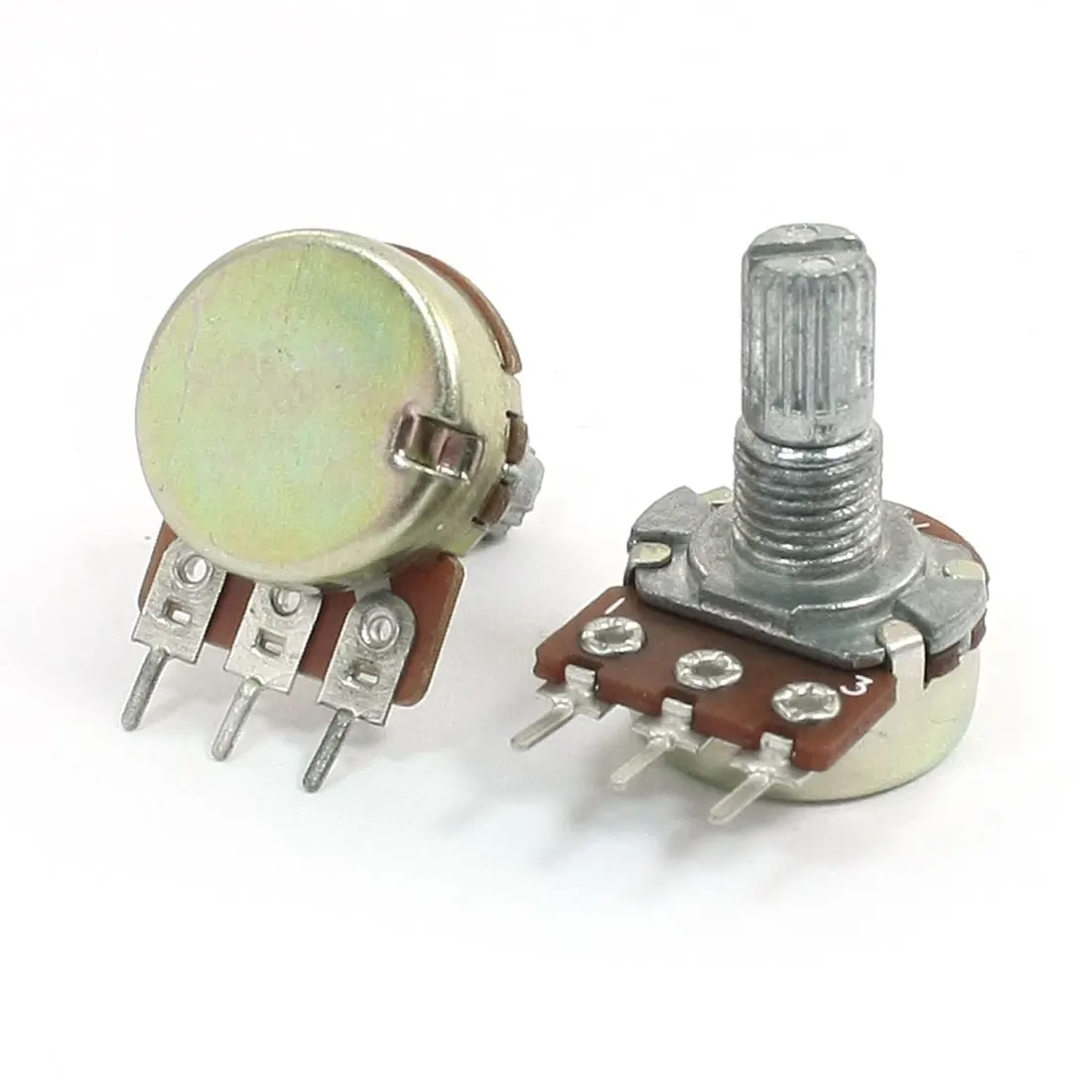 UXCELL 2Pcs A10k 10K Ohm 3 Terminals 6Mm Shaft Rotary Linear